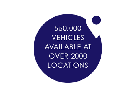 550,000 VEHICLES AVAILABLE AT OVER 2000 LOCATIONS