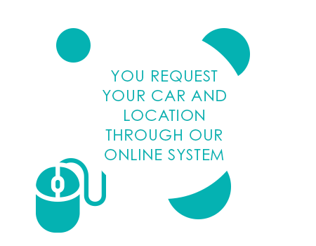 OU REQUEST YOUR CAR AND LOCATION THROUGH OUR ONLINE SYSTEM